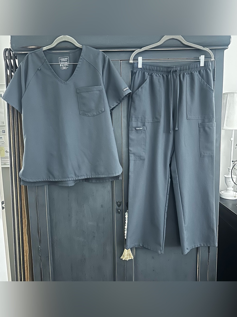 Cherokee Scrub Set - Dark Charcoal Two-Piece MP; maybe worn twice